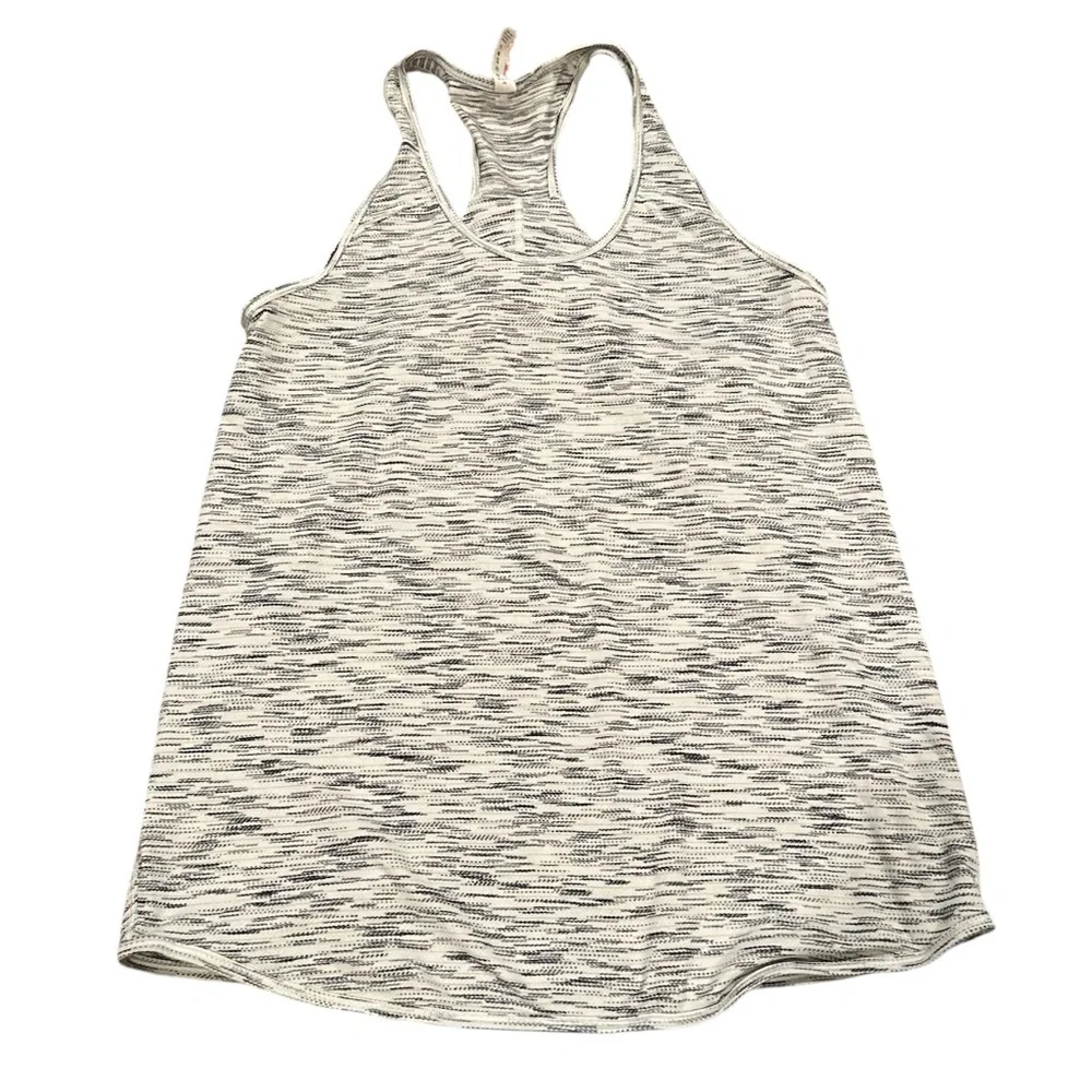 Lululemon Essential Pleated Racerback Tank Tiger Space Dye Black White Grey 6